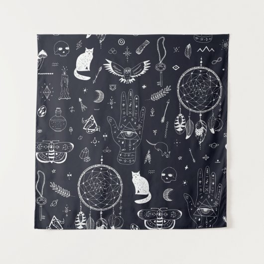 Halloween Magic: Doodle-patroon. Wandkleed (Voorkant)