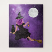 Halloween Magic Flying Witch Legpuzzel (Verticaal)