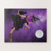 Halloween Magic Flying Witch Legpuzzel (Horizontaal)