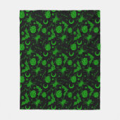 Halloween Magic Green Fleece Deken (Voorkant)