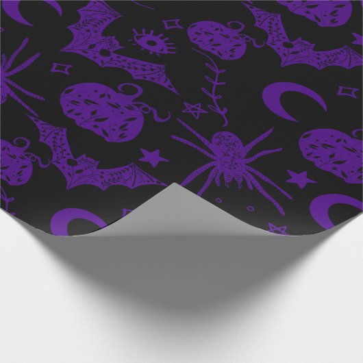 Halloween Magic Paars Cadeaupapier (Hoek)