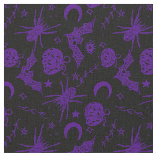Halloween Magic Paars Stof