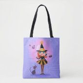 Halloween Magic Red Hair Witch Tote Bag (Voorkant)