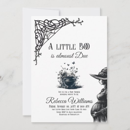 Halloween Magical Little Boo Zwart Baby shower Kaart (Voorkant)