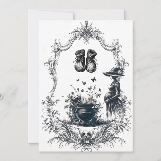 Halloween Magical Little Boo Zwart Baby shower Kaart (Achterkant)