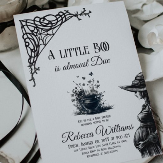 Halloween Magical Little Boo Zwart Baby shower Kaart