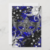 Halloween Magical Night Masquerade Party blue Kaart (Achterkant)