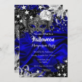 Halloween Magical Night Masquerade Party blue Kaart (Voorkant / Achterkant)