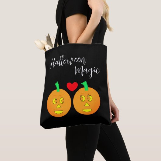 Halloween magie: zwart tote bag (Dichtbij)