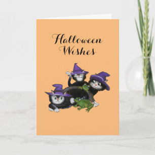 Halloween magische katten kaart