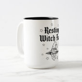 Halloween Magische Mok - Resting Witch Face & Star (Voorkant links)