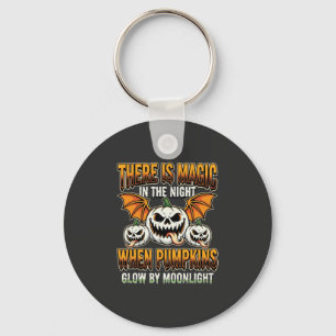 Halloween Magische Pompoen Maneschijn Horror Vecto Sleutelhanger