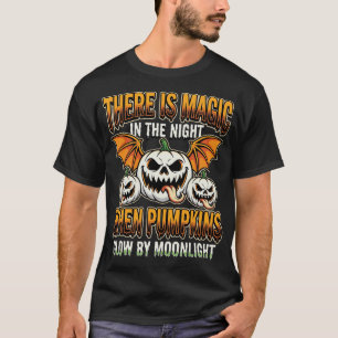Halloween Magische Pompoen Maneschijn Horror Vecto T-shirt