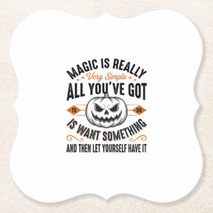 Halloween Magische Pompoen Vintage Vector T-shirt  Kartonnen Onderzetters