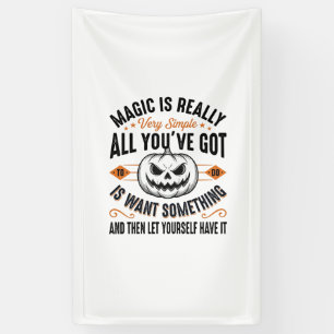 Halloween Magische Pompoen Vintage Vector T-Shirt  Spandoek