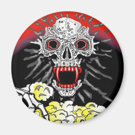 Halloween magneet skelet eten beboterde popcorn