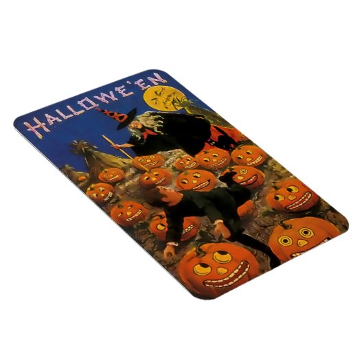  Halloween Magnet met heks en pompoenen Magneet (Rechterzijde)