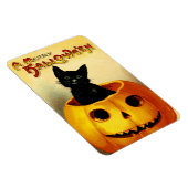 Halloween Magnet met zwarte kat en pompoen Magneet (Rechterzijde)