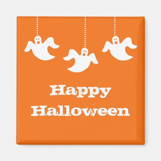 Halloween Magnet, Oranje, hardhandig Magneet (Voorkant)