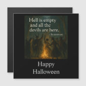 Halloween magnetische groeten Kaart - Hell is Empt (Voorkant / Achterkant)