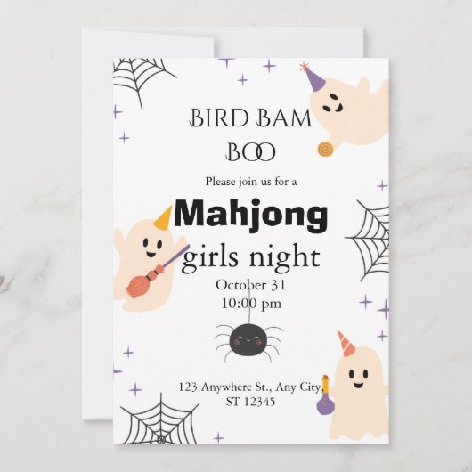 Halloween Mahjong Uitnodiging (Voorkant)