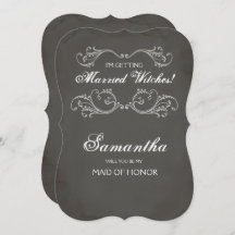 Halloween Maid of Honor proposal Invite ~ Funny