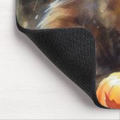 Halloween Maine Coon Cat with Pumpkins Scary Muismat (Hoek)