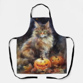 Halloween Maine Coon Cat with Pumpkins Scary Schort (Voorkant)