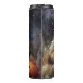 Halloween Maine Coon Cat with Pumpkins Scary Thermosbeker (Achterkant)