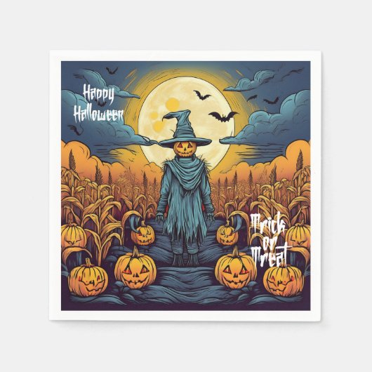 Halloween Maisveld & Vreesschieter Servet (Voorkant)