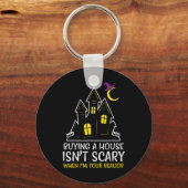 Halloween makelaar kopen huis instant eng kostuum sleutelhanger (Voorkant)