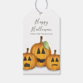 Halloween Malle Pompoenen Jack O'lanterns Cadeaulabel (Voorkant)