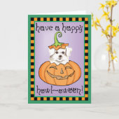 Halloween Maltese Kaart (Gele Bloem)