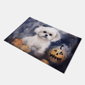 Halloween Maltese met pompoenen eng Deurmat (Schuin)