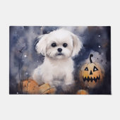 Halloween Maltese met pompoenen eng Deurmat (Voorkant)