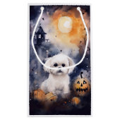 Halloween Maltese met pompoenen eng Klein Cadeauzakje (Achterkant)