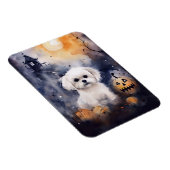 Halloween Maltese met pompoenen eng Magneet (Rechterzijde)