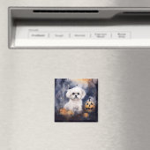 Halloween Maltese met pompoenen eng Magneet (Insitu (Vaatwasser))
