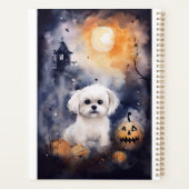 Halloween Maltese met pompoenen eng Planner (Achterkant)