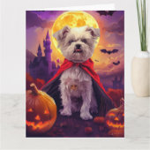 Halloween Maltese Vampier Pompoenen Griezelen Kaart (Voorkant)