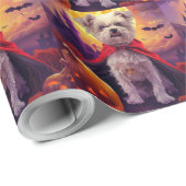 Halloween Maltese Vampire Pumpkins eng Cadeaupapier (Rol Hoek)