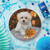 Halloween, Maltezer Pup, Papieren Bordje (Feest)