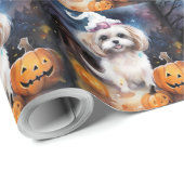 Halloween Malti Tzu Met Pompoenen Eng  Cadeaupapier (Rol Hoek)