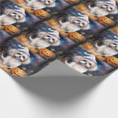 Halloween Malti Tzu Met Pompoenen Eng  Cadeaupapier (Hoek)