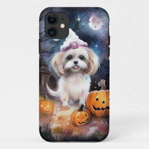 Halloween Malti Tzu met pompoenen eng Case-Mate iPhone Case