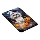 Halloween Malti Tzu met pompoenen eng Magneet (Rechterzijde)