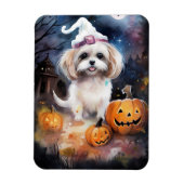 Halloween Malti Tzu met pompoenen eng Magneet (Verticaal)