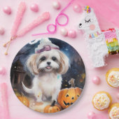 Halloween Malti Tzu met pompoenen eng Papieren Bordje (Feest)