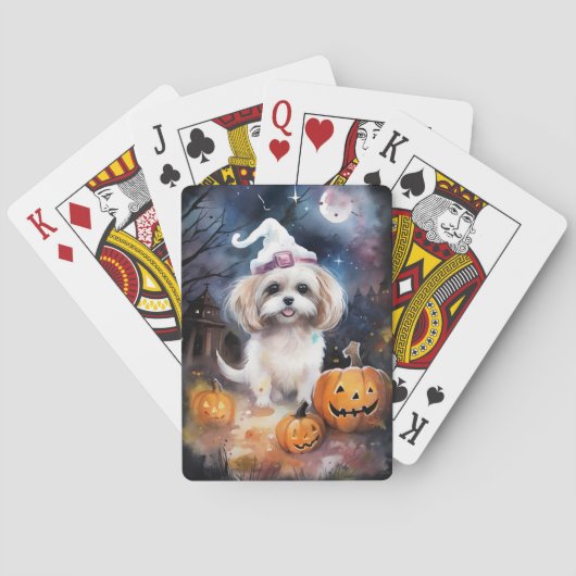 Halloween Malti Tzu met pompoenen eng Pokerkaarten (Achterkant)