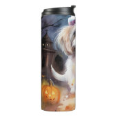 Halloween Malti Tzu met pompoenen eng Thermosbeker (Gedraaid links)